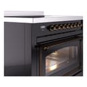 Nostalgie II Noblesse 36″ Induction Range   (Triple Glass Door, Glossy Black, Burnished) view 5