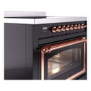 Nostalgie II Noblesse 36″ Induction Range   (Triple Glass Door, Glossy Black, Copper) view 5