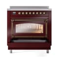 Nostalgie II Noblesse 36″ Induction Range   (Triple Glass Door, Burgundy, Burnished) view 4