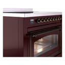 Nostalgie II Noblesse 36″ Induction Range   (Triple Glass Door, Burgundy, Burnished) view 5