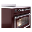 Nostalgie II Noblesse 36″ Induction Range   (Triple Glass Door, Burgundy, Chrome) view 5