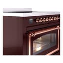 Nostalgie II Noblesse 36″ Induction Range   (Triple Glass Door, Burgundy, Copper) view 5