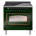 Nostalgie II Noblesse 36″ Induction Range   (Triple Glass Door, Emerald Green, Burnished) view 1