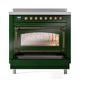 Nostalgie II Noblesse 36″ Induction Range   (Triple Glass Door, Emerald Green, Burnished) view 4