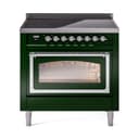 Nostalgie II Noblesse 36″ Induction Range   (Triple Glass Door, Emerald Green, Chrome) view 1
