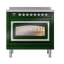 Nostalgie II Noblesse 36″ Induction Range   (Triple Glass Door, Emerald Green, Chrome) view 2