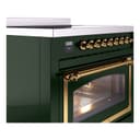 Nostalgie II Noblesse 36″ Induction Range   (Triple Glass Door, Emerald Green, Brass) view 5