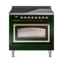Nostalgie II Noblesse 36″ Induction Range   (Triple Glass Door, Emerald Green, Copper) view 1