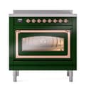 Nostalgie II Noblesse 36″ Induction Range   (Triple Glass Door, Emerald Green, Copper) view 2