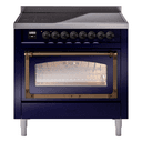 Nostalgie II Noblesse 36″ Induction Range   (Triple Glass Door, Midnight Blue, Burnished) view 1