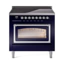 Nostalgie II Noblesse 36″ Induction Range   (Triple Glass Door, Midnight Blue, Chrome) view 1