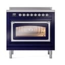Nostalgie II Noblesse 36″ Induction Range   (Triple Glass Door, Midnight Blue, Chrome) view 2