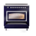 Nostalgie II Noblesse 36″ Induction Range   (Triple Glass Door, Midnight Blue, Chrome) view 4