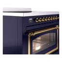 Nostalgie II Noblesse 36″ Induction Range   (Triple Glass Door, Midnight Blue, Brass) view 5