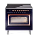 Nostalgie II Noblesse 36″ Induction Range   (Triple Glass Door, Midnight Blue, Copper) view 1