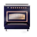 Nostalgie II Noblesse 36″ Induction Range   (Triple Glass Door, Midnight Blue, Copper) view 4