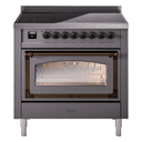 Nostalgie II Noblesse 36″ Induction Range   (Triple Glass Door, Graphite Matte, Burnished) view 1