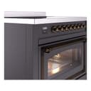 Nostalgie II Noblesse 36″ Induction Range   (Triple Glass Door, Graphite Matte, Burnished) view 5