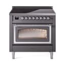 Nostalgie II Noblesse 36″ Induction Range   (Triple Glass Door, Graphite Matte, Chrome) view 1