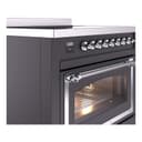 Nostalgie II Noblesse 36″ Induction Range   (Triple Glass Door, Graphite Matte, Chrome) view 5