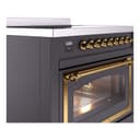 Nostalgie II Noblesse 36″ Induction Range   (Triple Glass Door, Graphite Matte, Brass) view 5