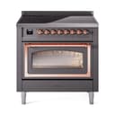 Nostalgie II Noblesse 36″ Induction Range   (Triple Glass Door, Graphite Matte, Copper) view 1