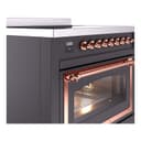 Nostalgie II Noblesse 36″ Induction Range   (Triple Glass Door, Graphite Matte, Copper) view 5