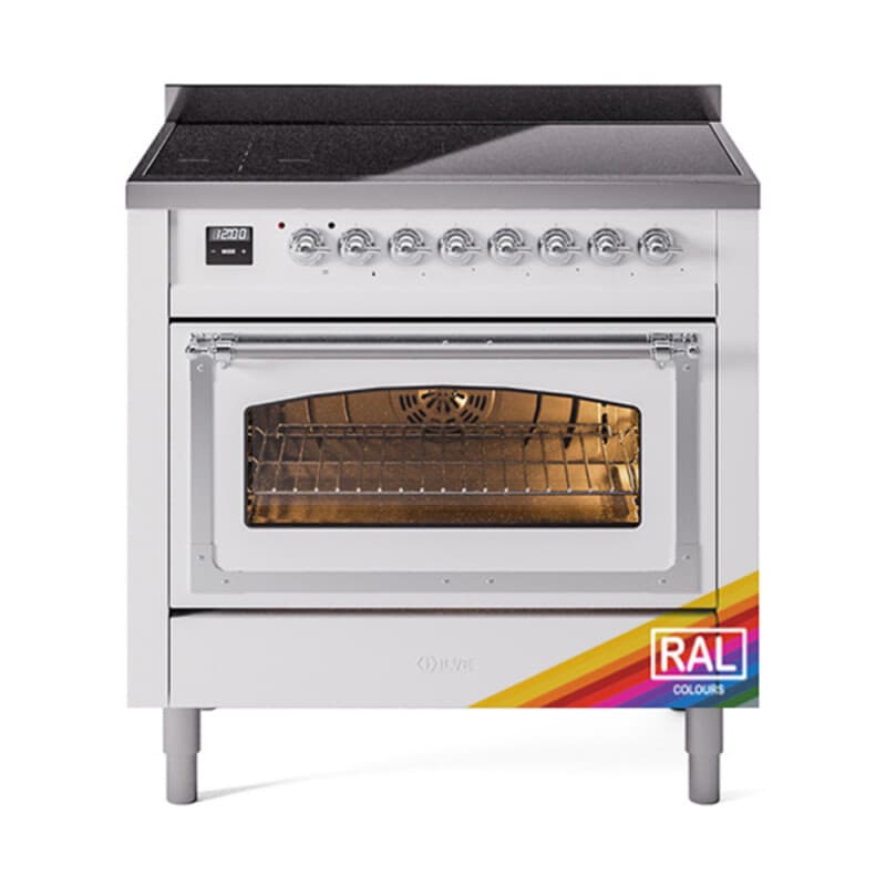 Nostalgie II Noblesse 36″ Induction Range (Triple Glass Door, RAL, Chrome)