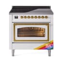 Nostalgie II Noblesse 36″ Induction Range   (Triple Glass Door, RAL, Brass) view 1