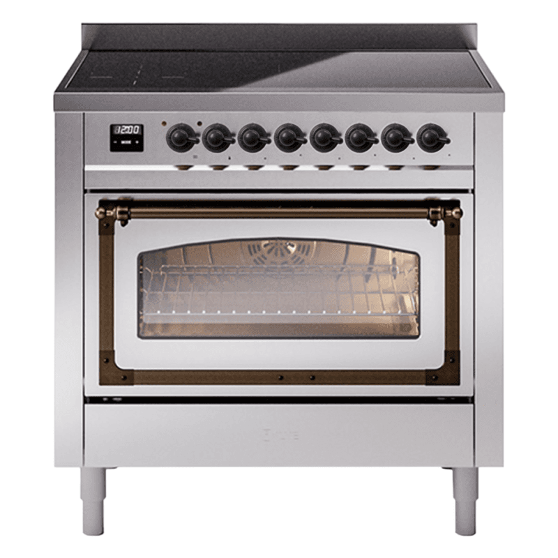 Nostalgie II Noblesse 36″ Induction Range (Triple Glass Door, Stainless Steel, Burnished)