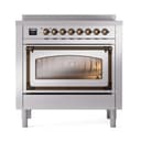 Nostalgie II Noblesse 36″ Induction Range   (Triple Glass Door, Stainless Steel, Burnished) view 2