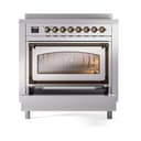 Nostalgie II Noblesse 36″ Induction Range   (Triple Glass Door, Stainless Steel, Burnished) view 4