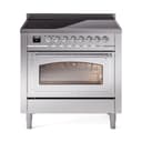 Nostalgie II Noblesse 36″ Induction Range   (Triple Glass Door, Stainless Steel, Chrome) view 1