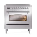 Nostalgie II Noblesse 36″ Induction Range   (Triple Glass Door, Stainless Steel, Chrome) view 2