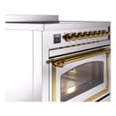 Nostalgie II Noblesse 36″ Induction Range   (Triple Glass Door, Stainless Steel, Brass) view 5