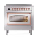 Nostalgie II Noblesse 36″ Induction Range   (Triple Glass Door, Stainless Steel, Copper) view 2