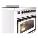 Nostalgie II Noblesse 36″ Induction Range   (Triple Glass Door, White, Burnished) view 5