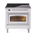Nostalgie II Noblesse 36″ Induction Range   (Triple Glass Door, White, Chrome) view 1