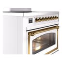 Nostalgie II Noblesse 36″ Induction Range   (Triple Glass Door, White, Brass) view 5
