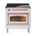 Nostalgie II Noblesse 36″ Induction Range   (Triple Glass Door, White, Copper) view 1