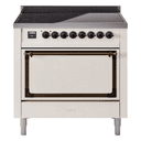 Nostalgie II Noblesse 36″ Induction Range   (Solid Door, Antique White, Burnished) view 1