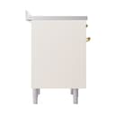 Nostalgie II Noblesse 36″ Induction Range   (Solid Door, Antique White, Brass) view 4