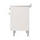 Nostalgie II Noblesse 36″ Induction Range   (Solid Door, Antique White, Brass) view 5