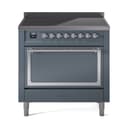 Nostalgie II Noblesse 36″ Induction Range   (Solid Door, Blue Grey, Chrome) view 1