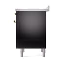 Nostalgie II Noblesse 36″ Induction Range   (Solid Door, Glossy Black, Brass) view 5