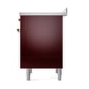 Nostalgie II Noblesse 36″ Induction Range   (Solid Door, Burgundy, Brass) view 5
