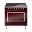 Nostalgie II Noblesse 36″ Induction Range   (Solid Door, Burgundy, Copper) view 1