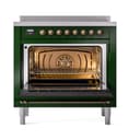 Nostalgie II Noblesse 36″ Induction Range   (Solid Door, Emerald Green, Burnished) view 2