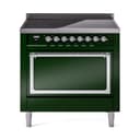 Nostalgie II Noblesse 36″ Induction Range   (Solid Door, Emerald Green, Chrome) view 1