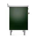 Nostalgie II Noblesse 36″ Induction Range   (Solid Door, Emerald Green, Brass) view 4